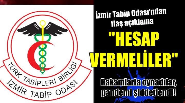 İzmir Tabip Odası'ndan flaş açıklama... ''HESAP VERMELİLER''