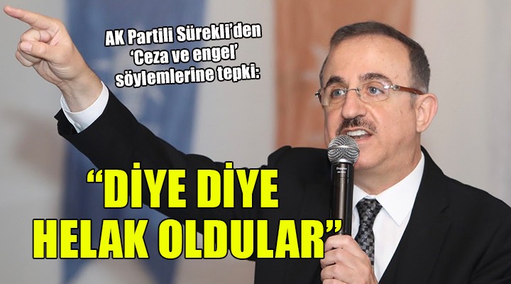 AK Partili Sürekli: ‘Ceza ve Engel' diye diye helak oldular!