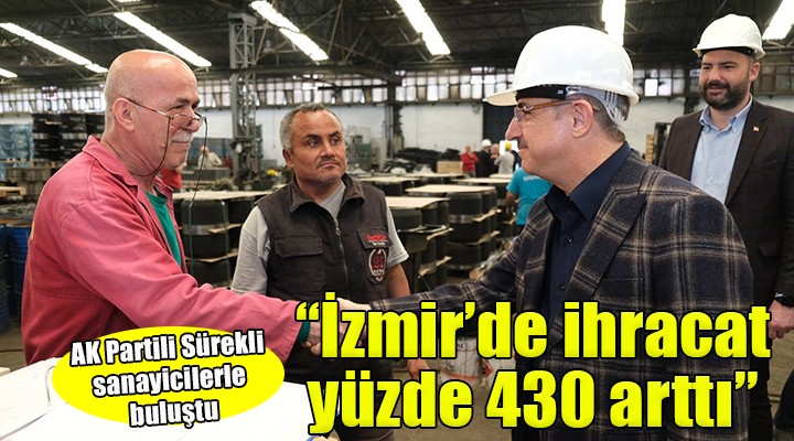 AK Partili Sürekli: 'İzmir'den yapılan ihracat yüzde 430 arttı'