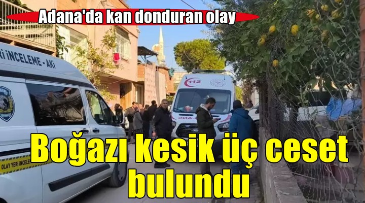 Adana'da boğazları kesik üç ceset bulundu