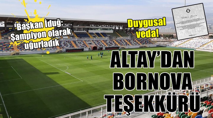 Altay'dan Bornova teşekkürü!