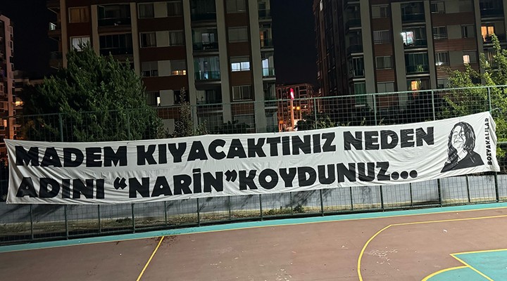 Altay taraftarından Narin pankartı