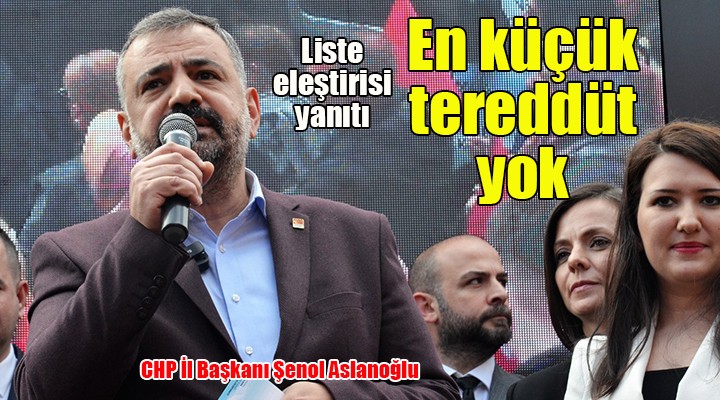 Aslanoğlu: Listelerle ilgili en küçük tereddüt yok