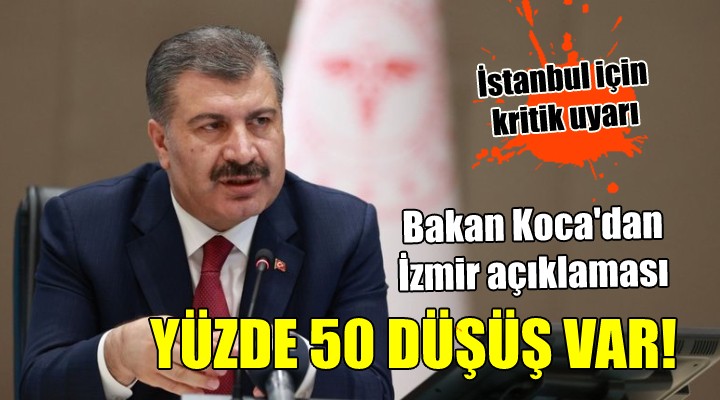 Bakan Koca'dan İzmir açıklaması... YÜZDE 50 DÜŞÜŞ VAR!