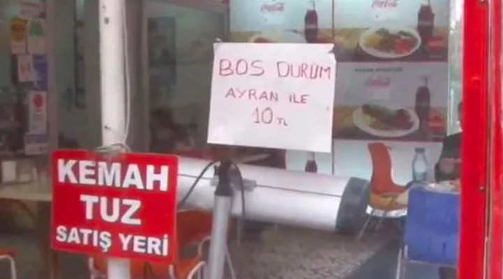 Baklava ve tosttan sonra boş dürüm!