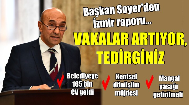 Başkan Soyer'den İzmir raporu... 'VAKALAR ARTIYOR, TEDİRGİNİZ'