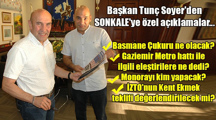 Başkan Tunç Soyer'den SONKALE'ye özel açıklamalar...