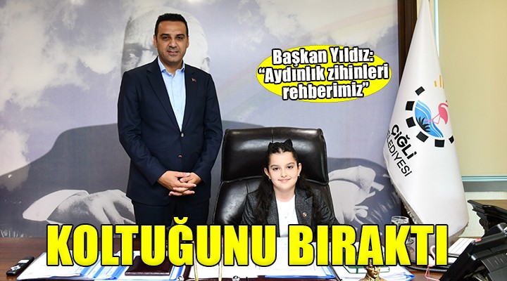 Başkan Yıldız koltuğunu minik Deren'e bıraktı...