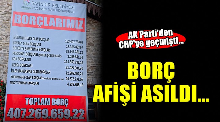 Bayındır Belediyesi'nin borcu hizmet binasına asıldı!