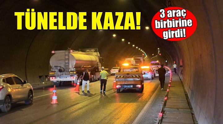 Bayraklı Tüneli'nde kaza: 3 araç birbirine girdi!