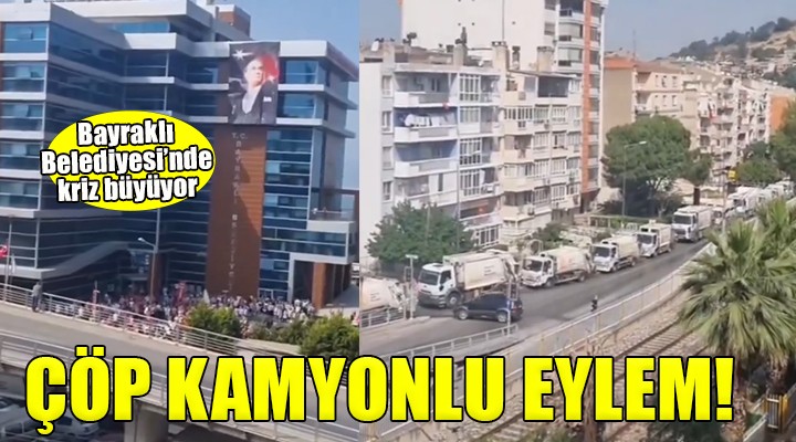 Bayraklı'da kriz büyüyor... Çöp kamyonlarıyla yolu kapattılar!