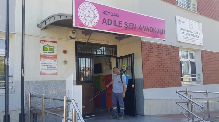 Beydağ'da okullar dezenfekte edildi