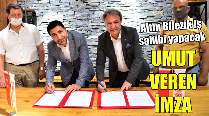 Bornova'da umut veren imza! Altın Bilezik iş sahibi yapacak...