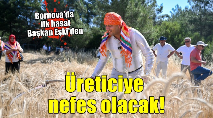 Bornova’da ilk hasat Başkan Eşki’den