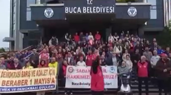 Buca Belediyesi işçilerinden oturma eylem