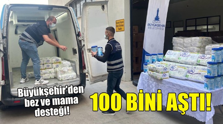 Büyükşehir bez ve mama desteğinde 100 bini aştı!