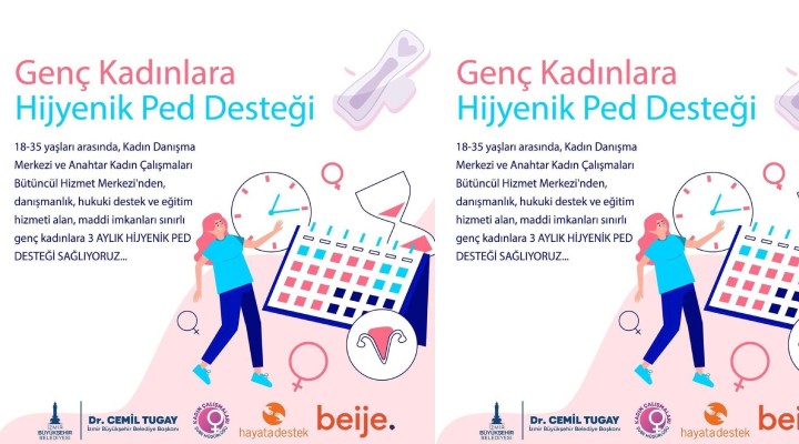 Büyükşehir'den hijyenik ped desteği