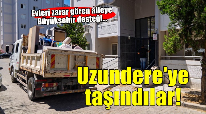 Büyükşehir evi zarar gören aileyi Uzundere'ye taşıdı