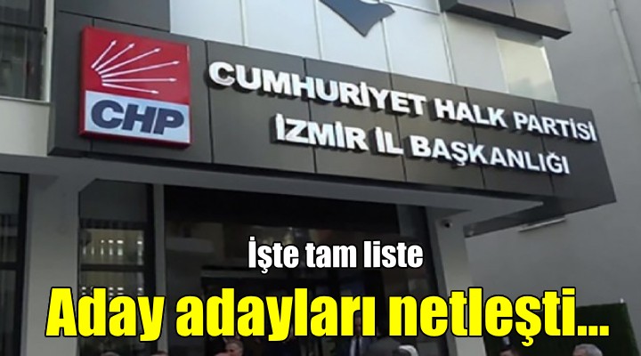 CHP İzmir'de aday adayları netleşti... İşte tam liste!
