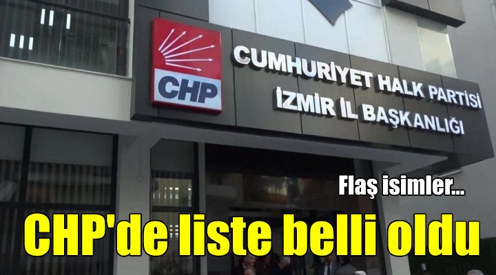 CHP İzmir'de liste belli oldu... Flaş isimler var!