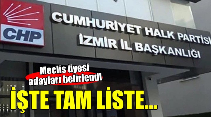 CHP İzmir'de meclis üyesi adayları tamam!