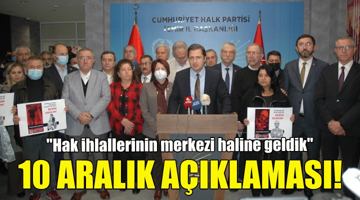 CHP İzmir'den ''10 Aralık'' açıklaması!