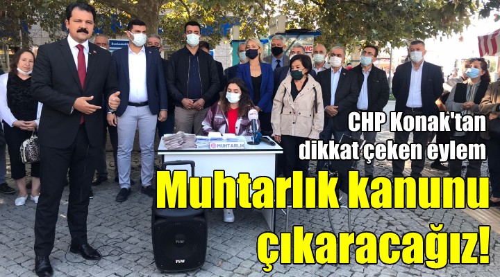 CHP Konak'tan dikkat çeken eylem... KEMERALTI GİRİŞİNE MUHTARLIK MASASI KURDULAR!