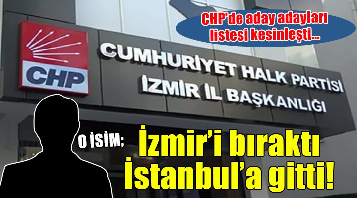 CHP'de aday adayları listesi kesinleşti... O isim İzmir'den kaçtı, İstanbul'a gitti...