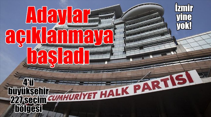 CHP'de adaylar açıklanmaya başladı... İzmir yine yok!