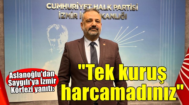 CHP'li Aslanoğlu'dan Saygılı'ya İzmir Körfezi yanıtı... ''23 yıldır neden bir kuruş harcamadınız?''