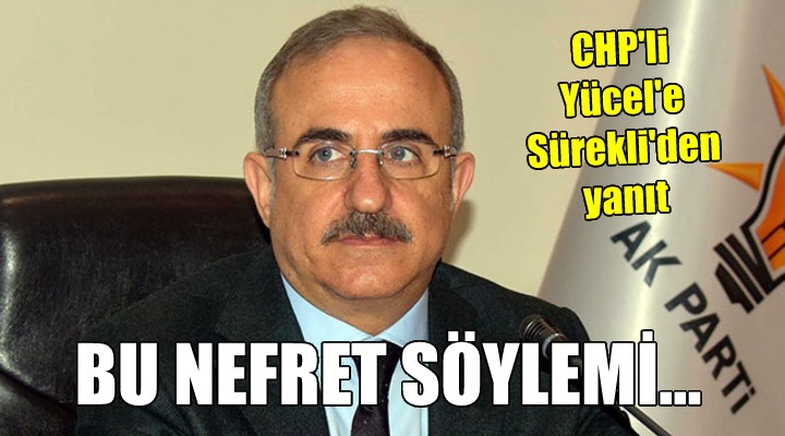 CHP'li Yücel'e Sürekli'den yanıt: Bu nefret söylemi!