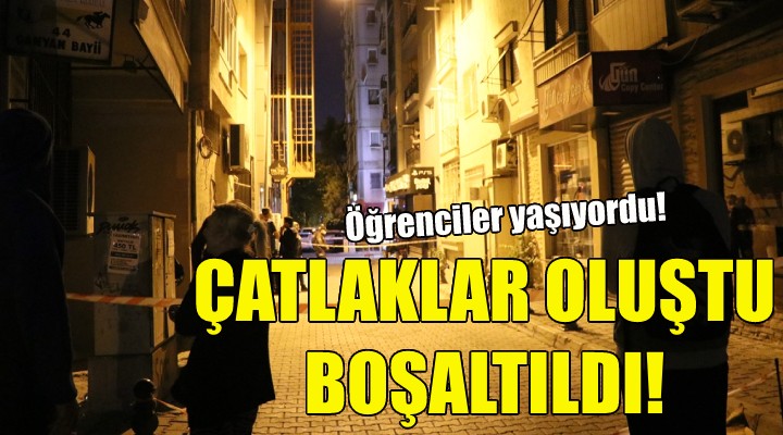 Çatlaklar oluşan bina boşaltıldı!