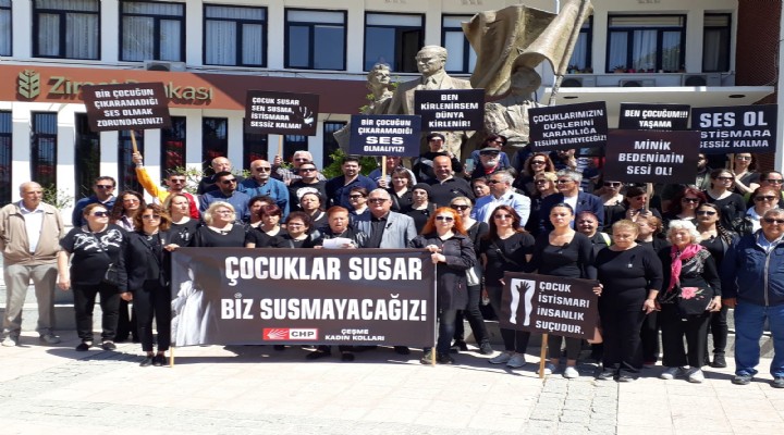Çeşme CHP'den istismar protestosu