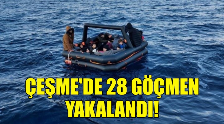 Çeşme'de 28 kaçak göçmen yakalandı!