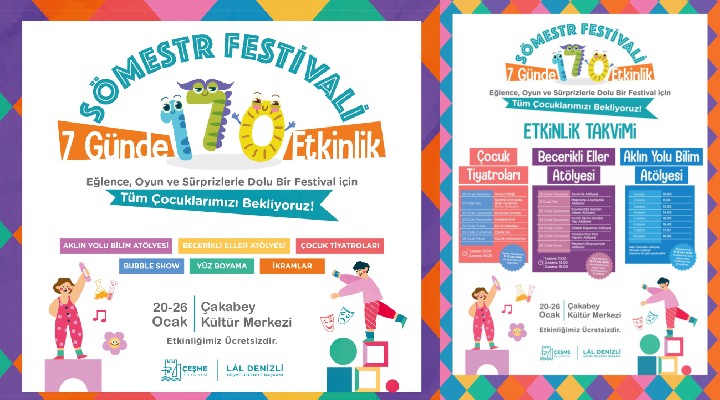 Çeşme'de çocuklara renkli sömestr festivali...