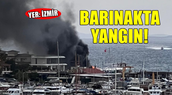 İzmir'de demirli teknede yangın...
