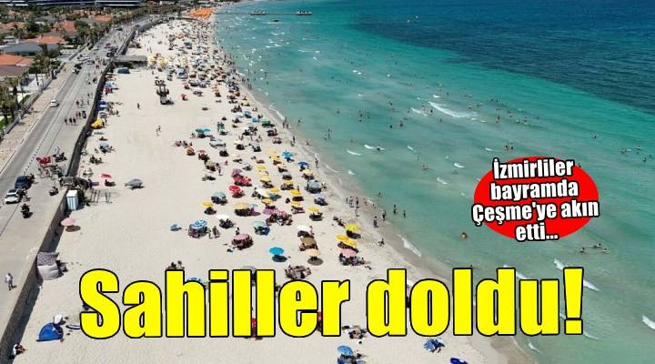 Çeşme'de sahiller bayramın ikinci gününde doldu