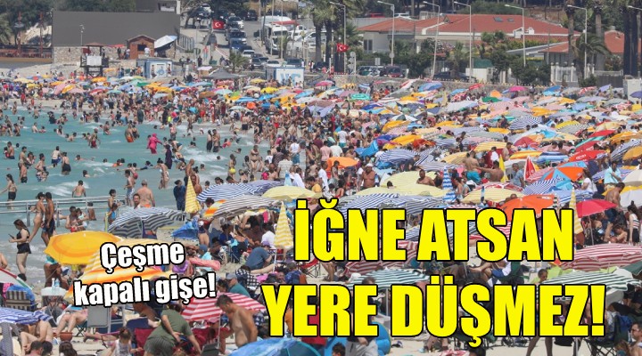 Çeşme plajlarında bayram yoğunluğu!