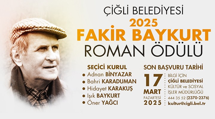 Çiğli Belediyesi Fakir Baykurt Roman Ödülü başvuruları başladı