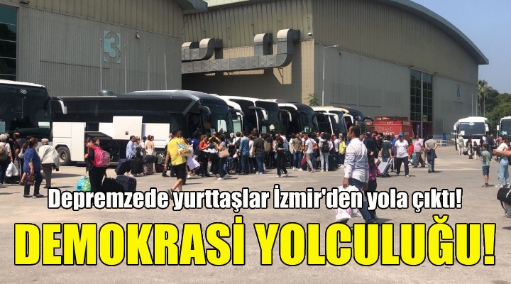 Demokrasi yolculuğu... Oy vermek için İzmir'den yola çıktılar!