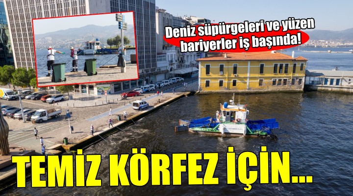 Deniz süpürgeleri ve yüzen bariyerler temiz Körfez için iş başında