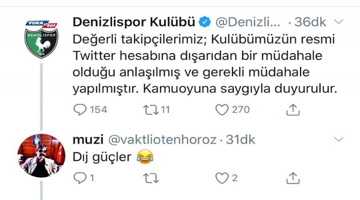 Denizlispor'da sosyal medya krizi