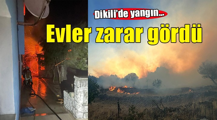 Dikili'de yangın... Evler zarar gördü!
