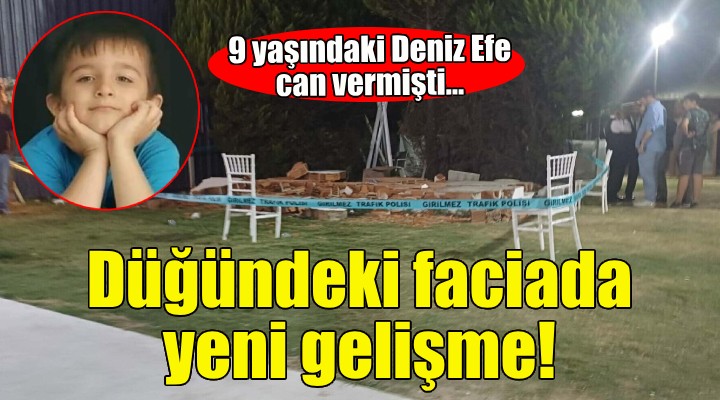 Düğündeki duvar faciasında yeni gelişme!