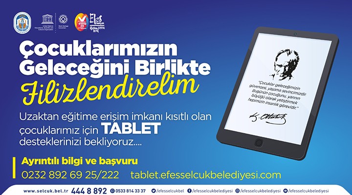 Efes Selçuk'ta tablet bağışı kampanyası