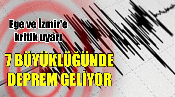 Ege ve İzmir'e kritik uyarı... 7 BÜYÜKLÜĞÜNDE DEPREM GELİYOR