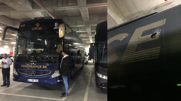 Fenerbahçe takım otobüsüne İzmir'de taşlı saldırı