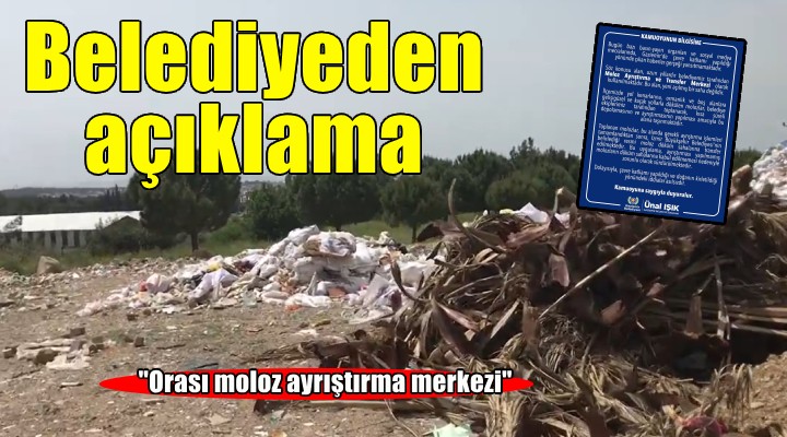 Gaziemir Belediyesi'nden ''çevre katliamı'' açıklaması... ''Orası moloz ayrıştırma merkezi''