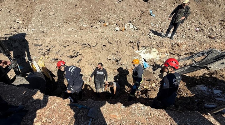 Göçükte boynuna kadar toprak altında kalan işçi yaşam mücadelesi verdi