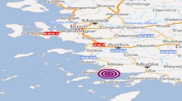 Gökova'da 4,6 büyüklüğünde deprem